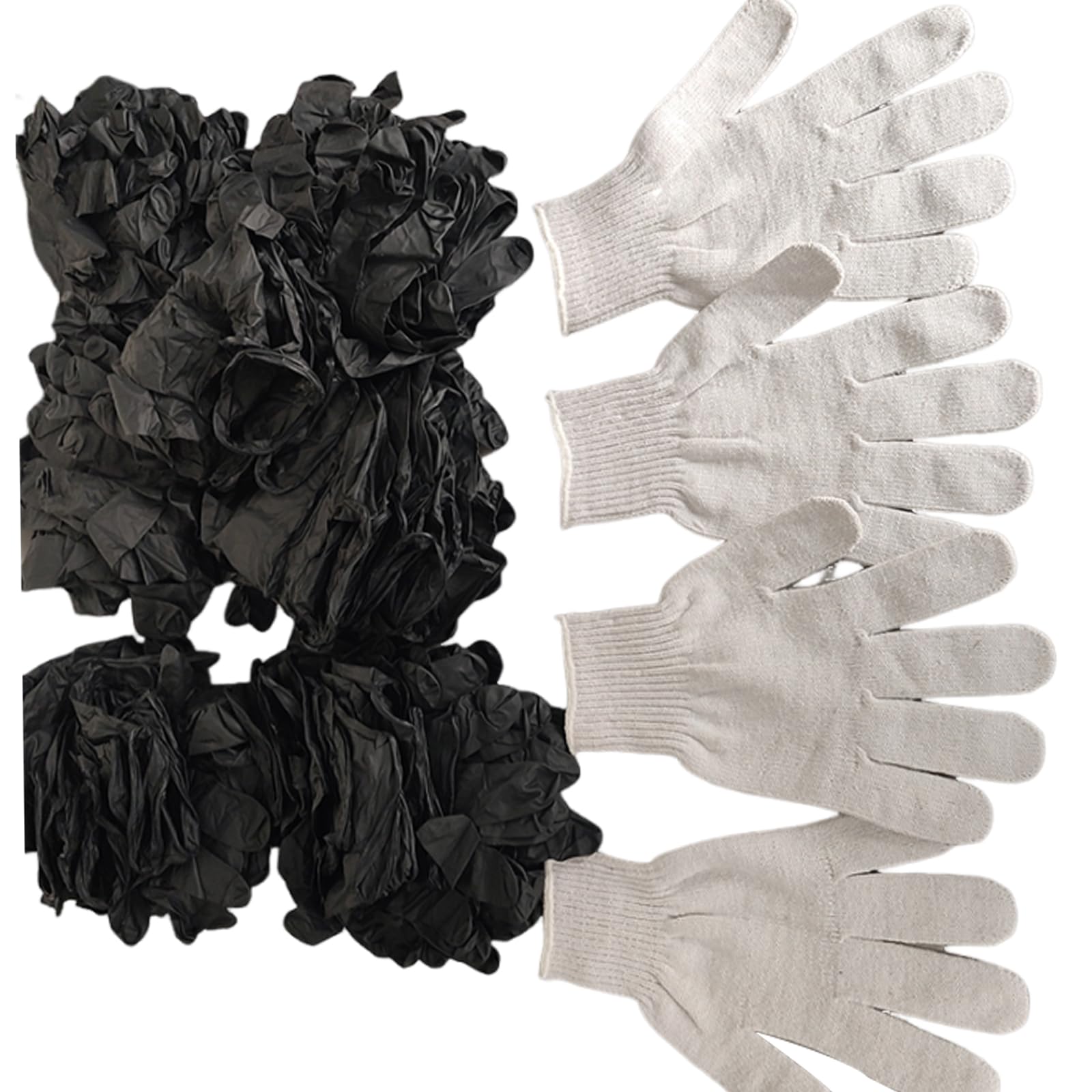 Morain Gants Noirs Doublures Grillades Portables Gants Barbecue Noirs pour Tirer Viande avec Doublures Résistantes À