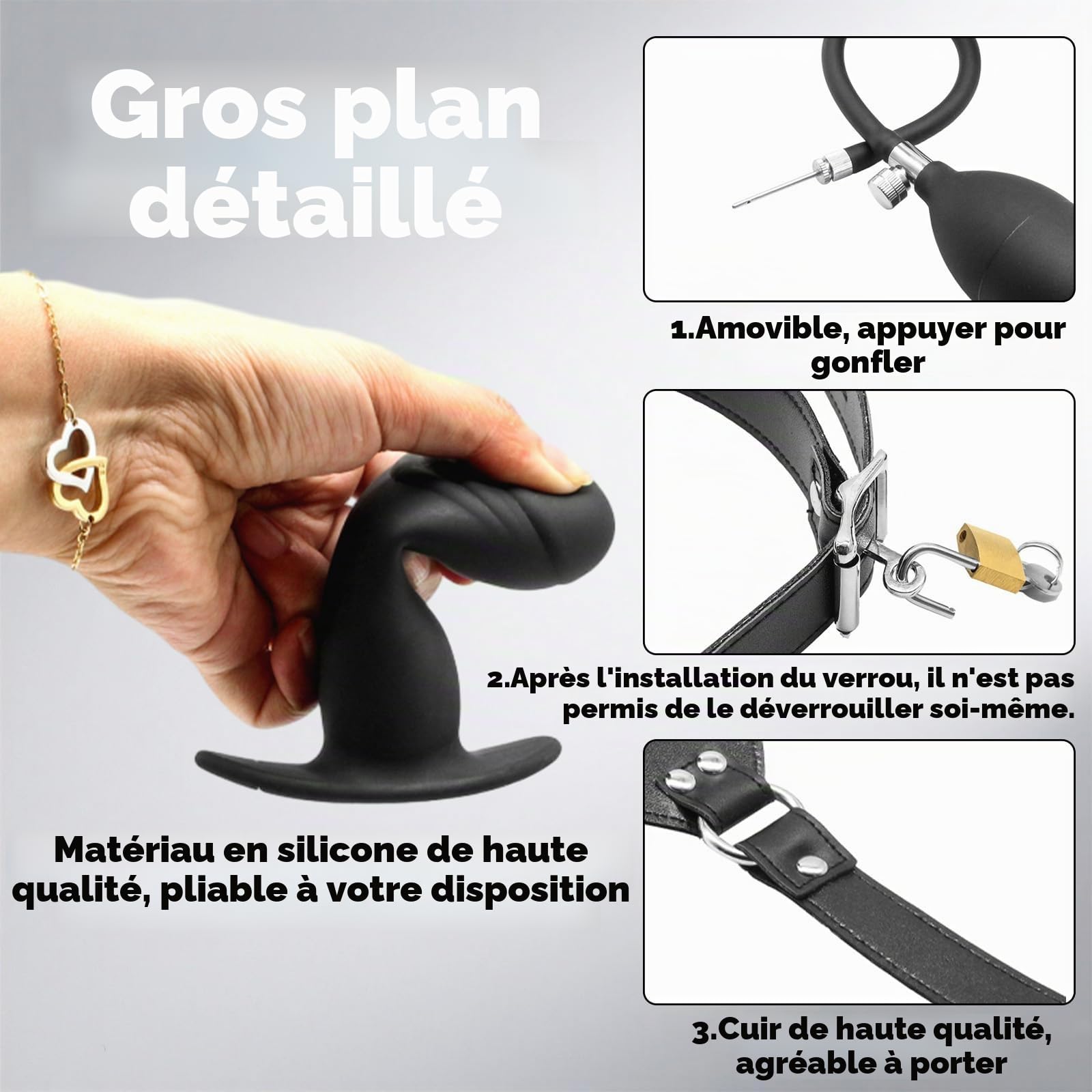 Godemichet Gag Écarteur de bouche pour sexe fétiche Bâillon Sex SM Femme Bdsm Godemichet Bâillon Bouche Grand pour Bondage Bâillon de Pénis Self Bondage Bâillon Bouche Gonflable Bdsms Jouet Extreme