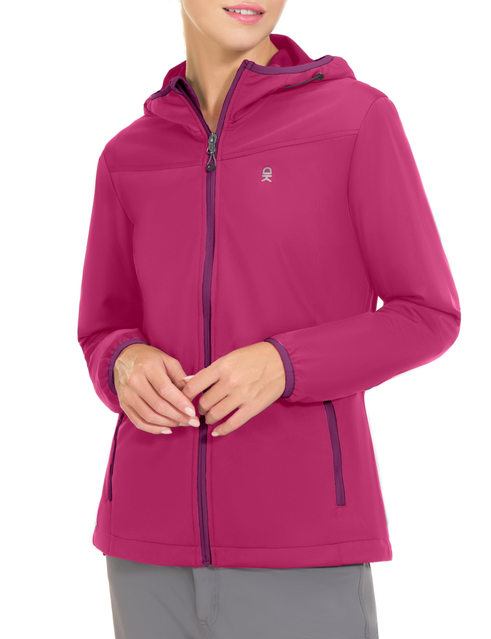 Little Donkey Andy - Giacca leggera con cappuccio in softshell da donna, per corsa, viaggi, escursionismo, antivento, idrorepellente