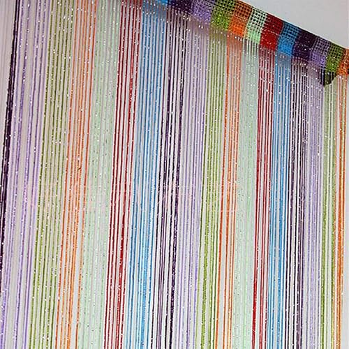 Miniatura 7 de Cortina decorativa de cuerdas, para hogar, restaurantes, bodas, etc., Tela, Blanco