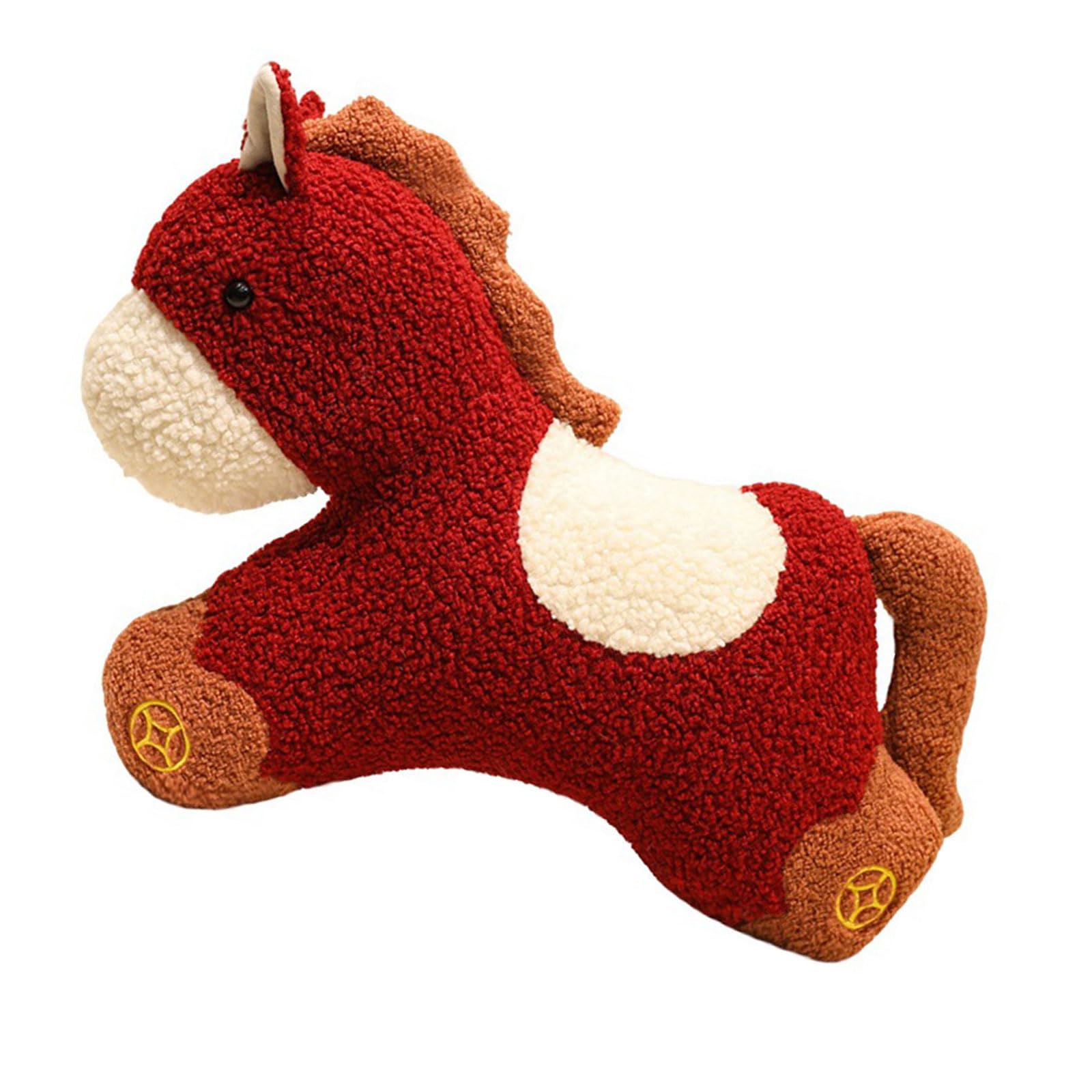 Kalttoy Chinese Horse Plush Pillow PP Cotton Filled for New Year Home Decor and Auspicious Traditional Chinese Design Festive Horse-shaped Plush Pillow