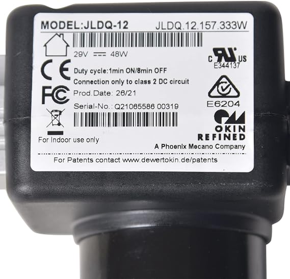 Okin Model JLDQ-12 & JLDQ.12.157.333W Power Recliner Motor Lift Chair Actuator Replacement
