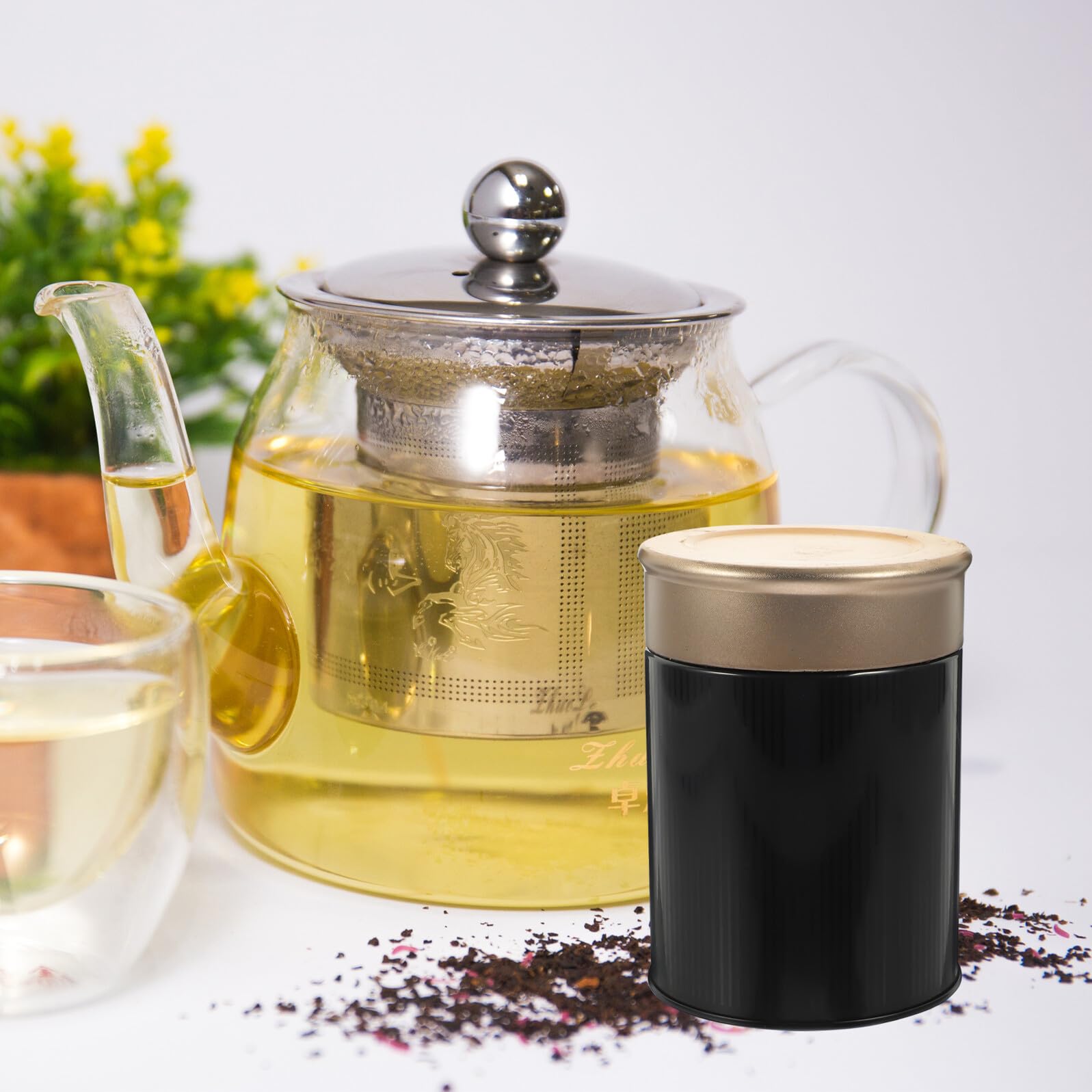 Homoyoyo 6 Piezas Lata de Té Pequeña de Metal para Almacenar Té Suelto Tapa para Cocina Uso Diario y Conservación