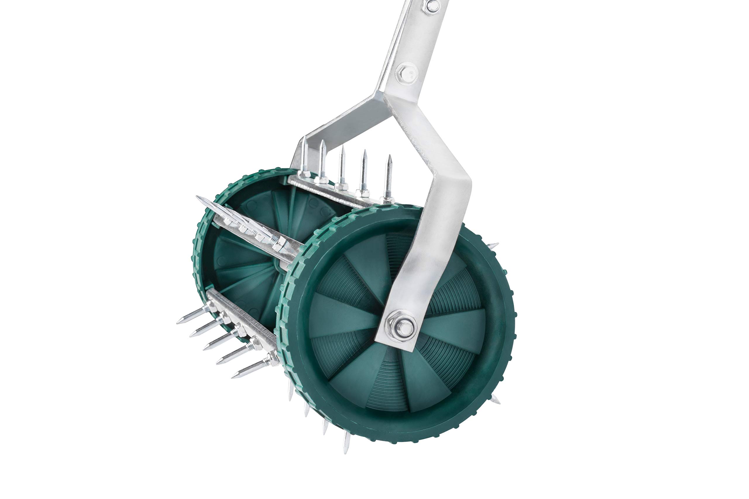 UPP Manual Rolling Lawn Aerator Scarifier Makes Your Lawn Healthier
