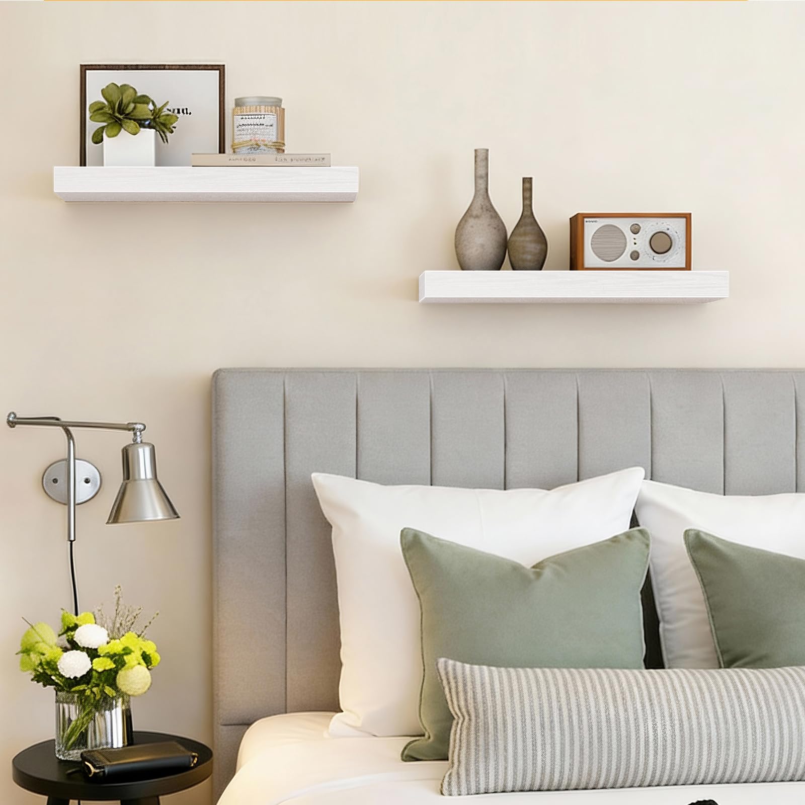 Fixwal Floating Shelves - White, Set of 2 -5 Fixwal Floating Shelves - White, Set of 2 -5