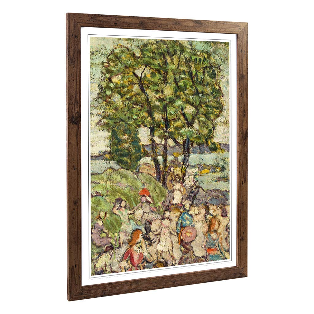 Big Box Art Framed Print of Maurice Pendergrast The Bathing Cove Design | Wall Art Picture | Home Decor for Kitchen, Living Room, Bedroom, Hallway, Walnut, A2 / 24.5x18 Inch / 62x45cm