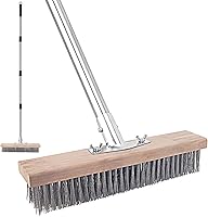 KeFanta 59" Stainless Steel Wire Scrub Brush - Heavy Duty Long Handle Deck, Concrete, Patio & Moss Remover