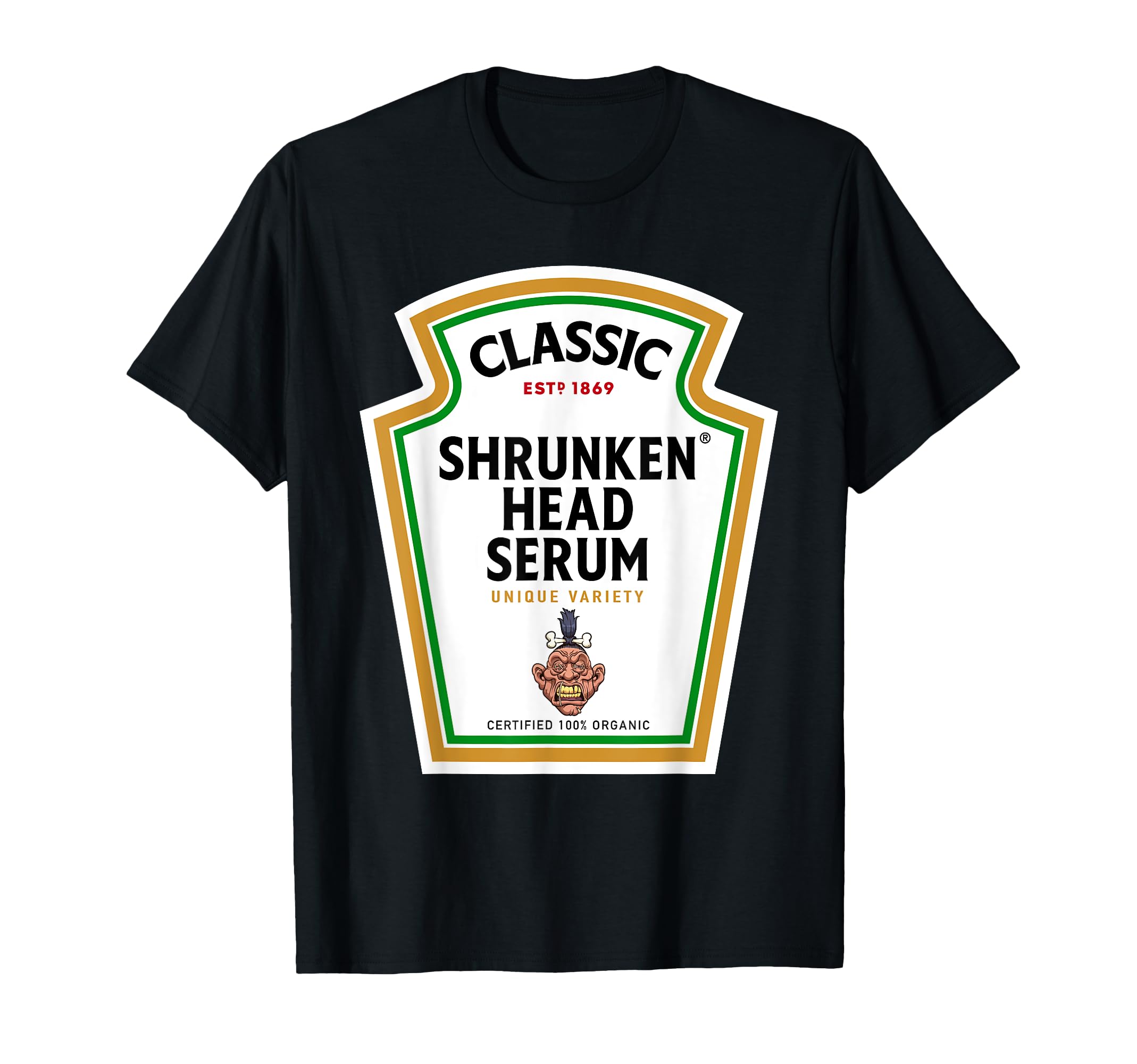 Halloween Condiment Bottle - Shrunken Head Serum Potion T-Shirt