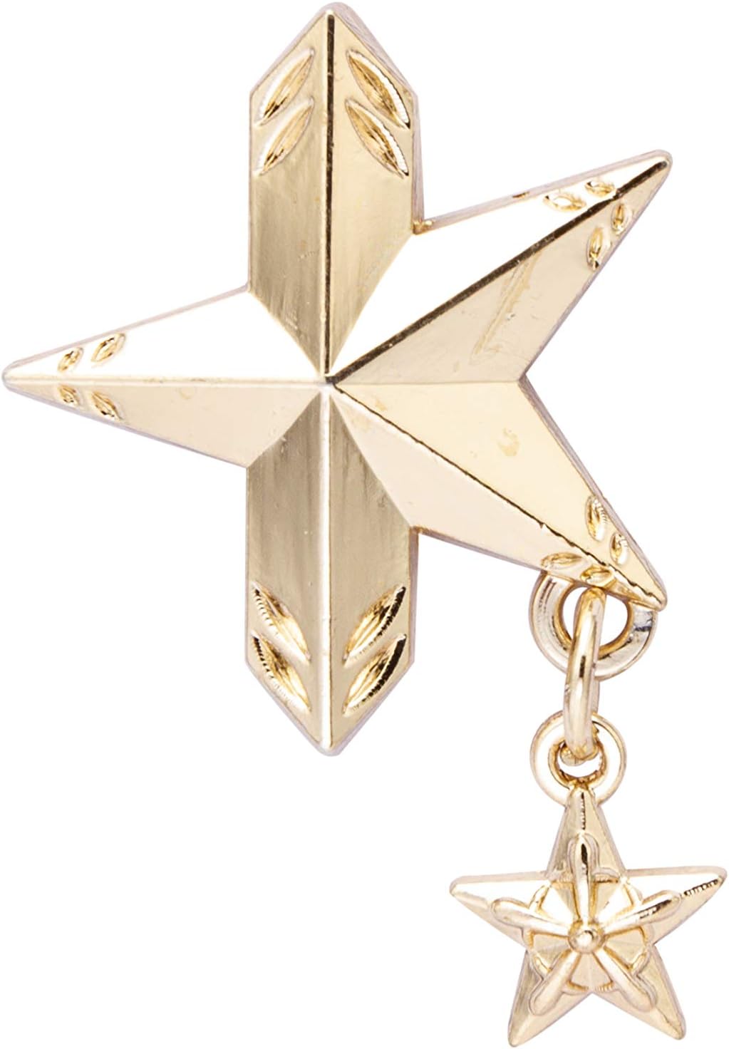 A N KINGPiiN Lapel Pin for Men Gold Star with Hanging Star Metal Brooch Suit Stud, Shirt Studs Men's Accessories