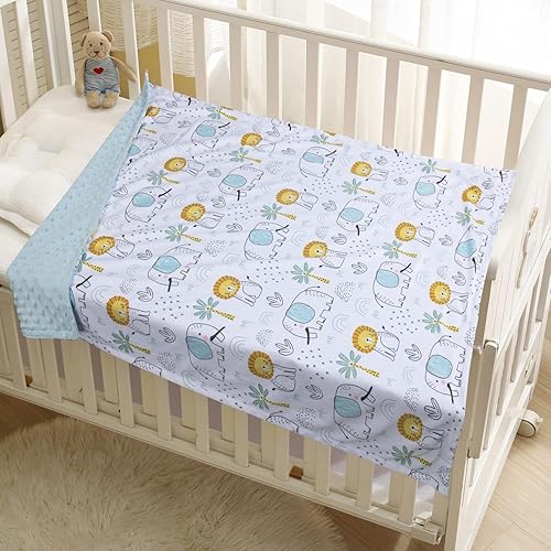 Miniatura 9 de Donsonny Manta de bebé para niños y niñas, suave Minky con respaldo de doble capa de puntos, manta impresa de dibujos animados de 30 x 40 pulgadas