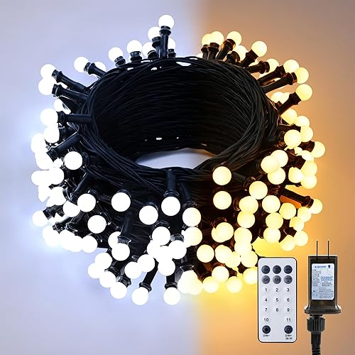 Miniatura 12 de Brizled - Cadena de luces de 66 pies con 200 LED que cambian de color, luces de Navidad blancas cálidas y de colores, luces de bayas regulables,