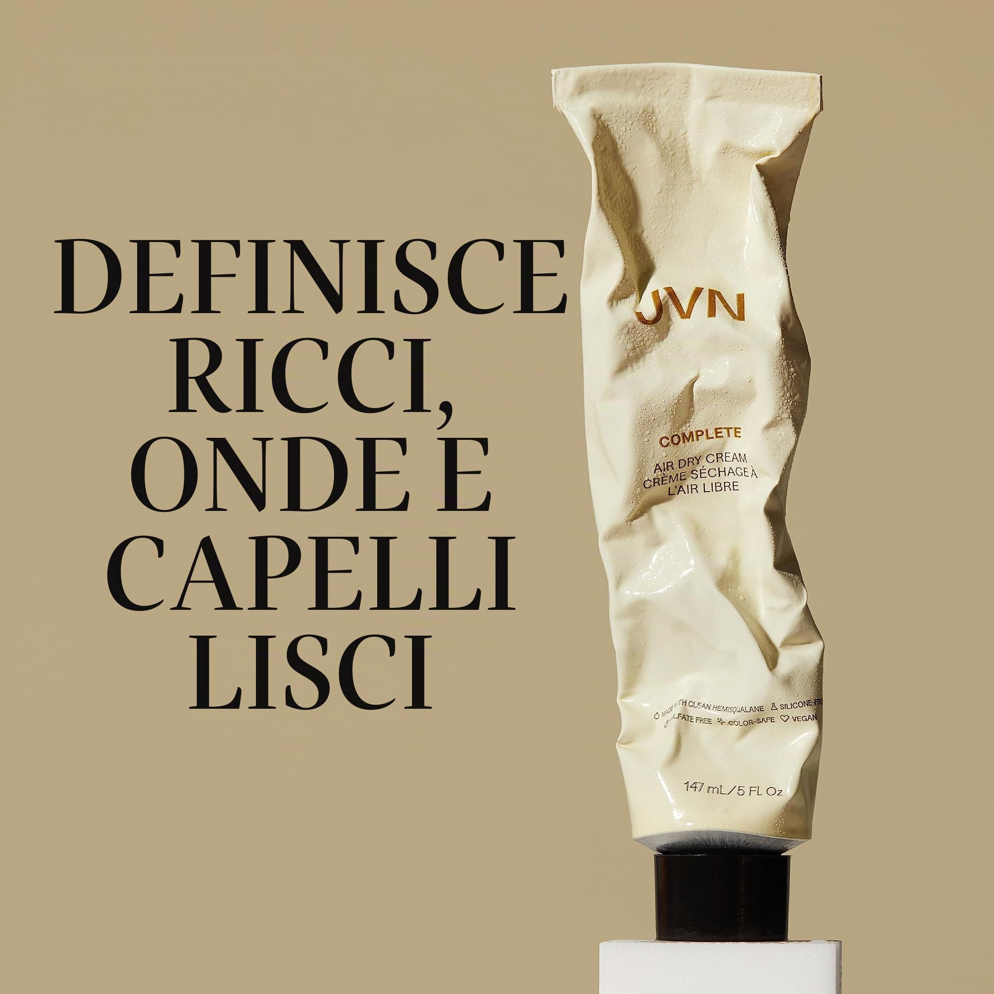 JVN Air Dry Cream, 473 ml - Crema per acconciatura a secco senza calore per tutti i tipi di capelli, liscia e definisce i capelli, priva di solfati - Fragranza di pompelmo e mandarino