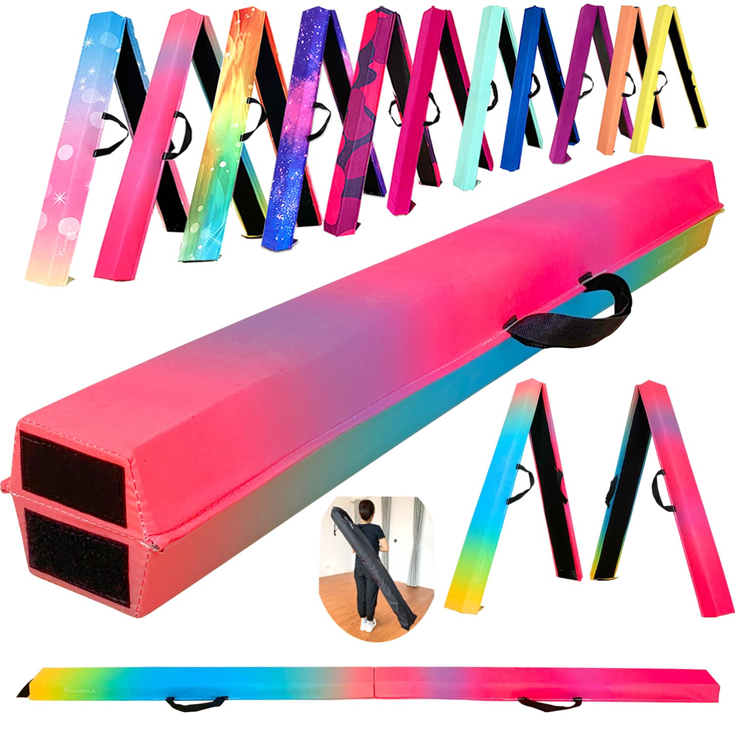 Marfula 6 FT / 8 FT / 9 FT Folding Gymnastics Beam Foam Balance Floor Beam โ image 1
