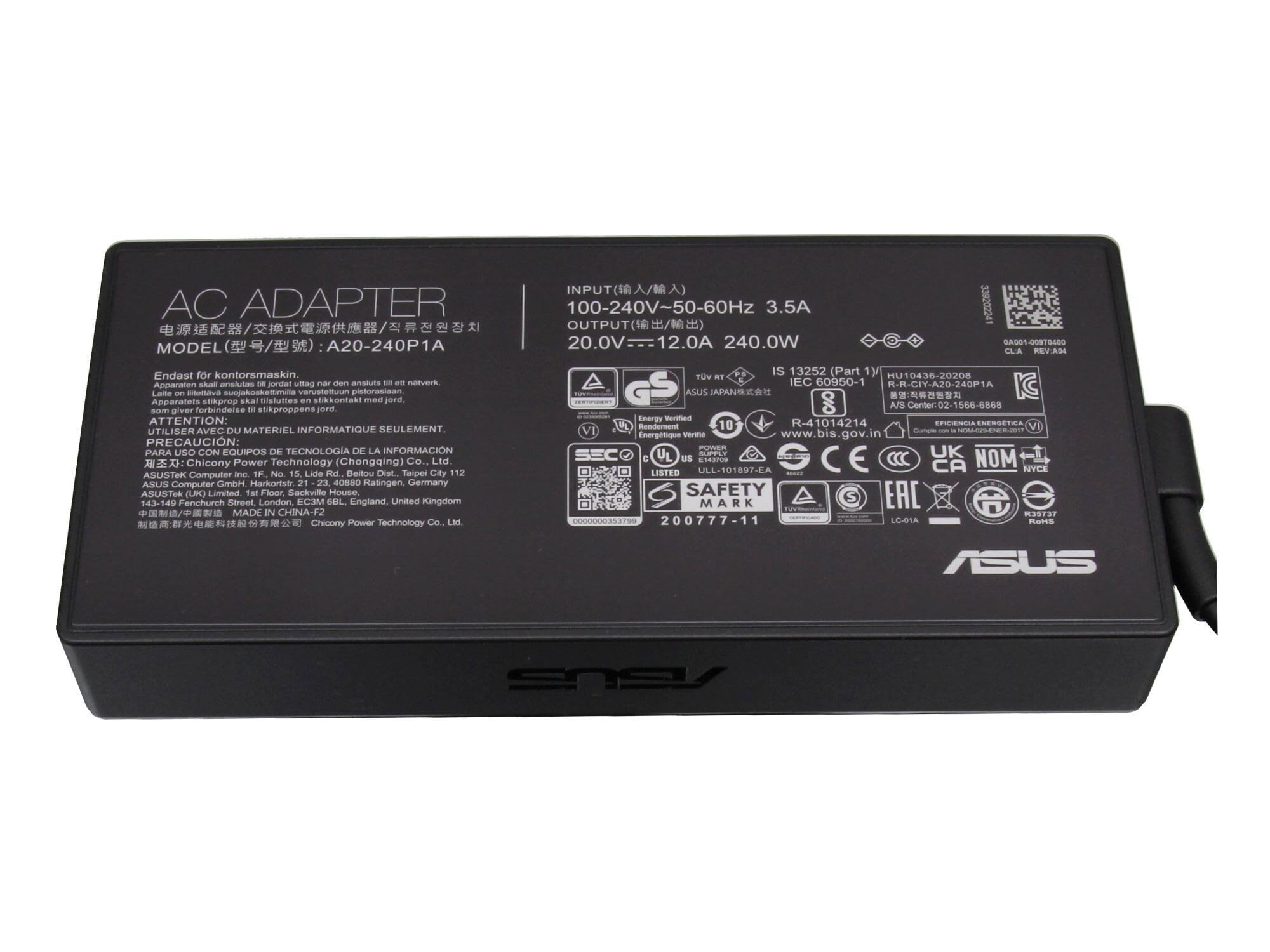 Asus TUF Gaming A15 FA507RR Original Chargeur 240 Watt bordé