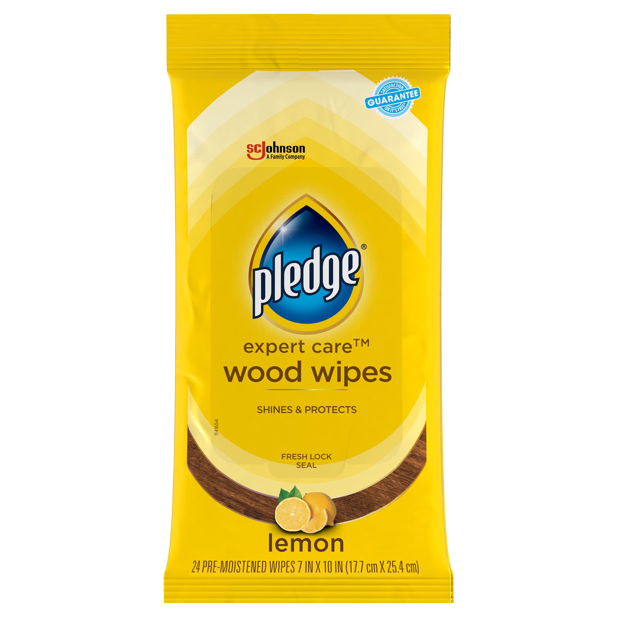 pledge expert care enhancing wood wipes lemon scent 24 count