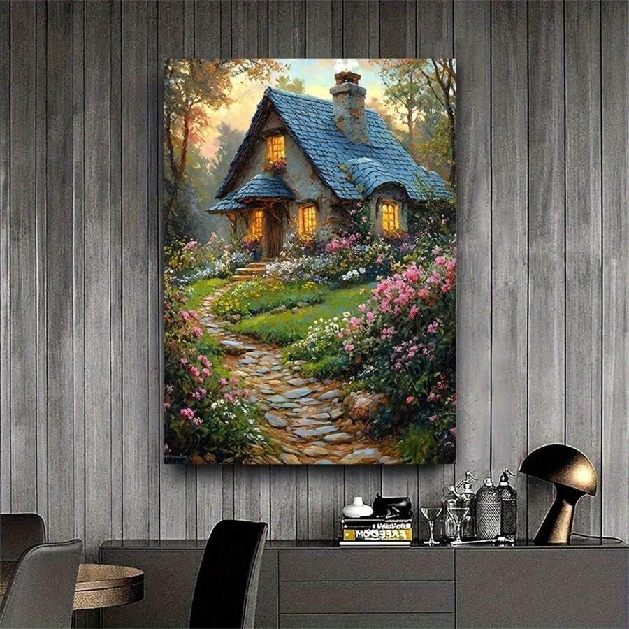 Toile murale grand format 60 x 80 avec cadre intérieur bois
