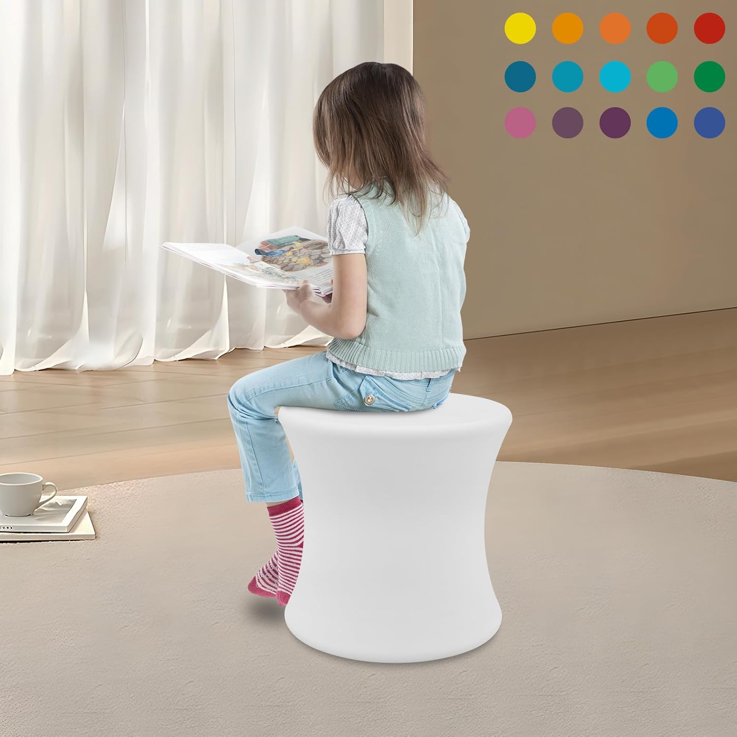 16'' LED Cube Chair Light, Rechargeable 16 RGB Colors Changing Light with Remote Control, Versatile LED Cube Lamp for Home Décor Parties Events and Mood Lighting, IP54 Waterproof
