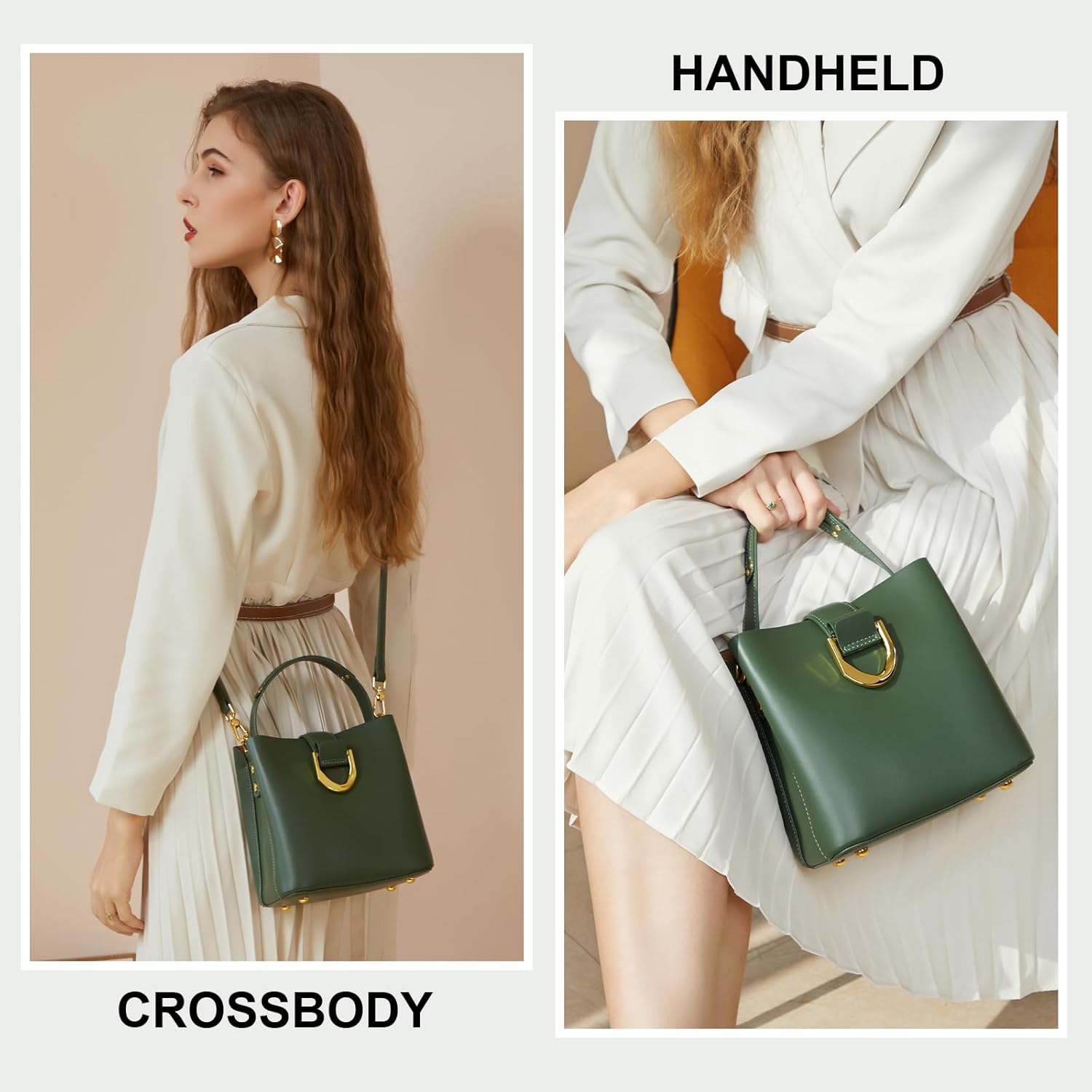 Leather Crossbody Bucket Bag Shoulder Bags for Women Purses Handbags Adjustable Strap Designer Bags ﻿ - Image 6