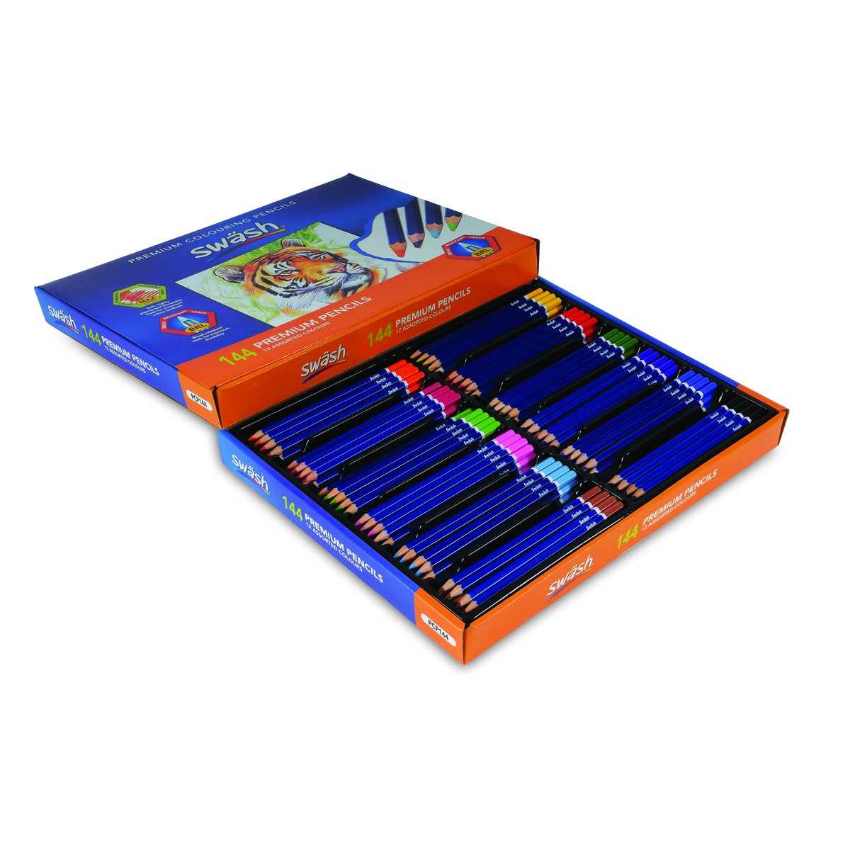 Show MeSwash PCP144 Premium Colouring Pencils, Assorted (Pack of 144)