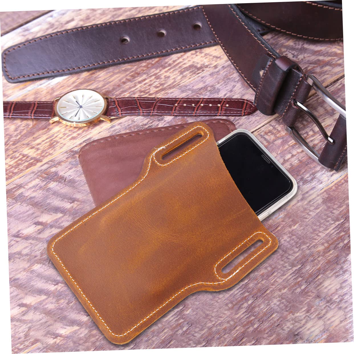 Hemobllo Pochette Étanche pour Téléphone Portable Lot de 2 Pièces en PU Couleur Aléatoire Banane Pratique pour Téléphone Protection et Utilisation Facile Randonnée Shopping