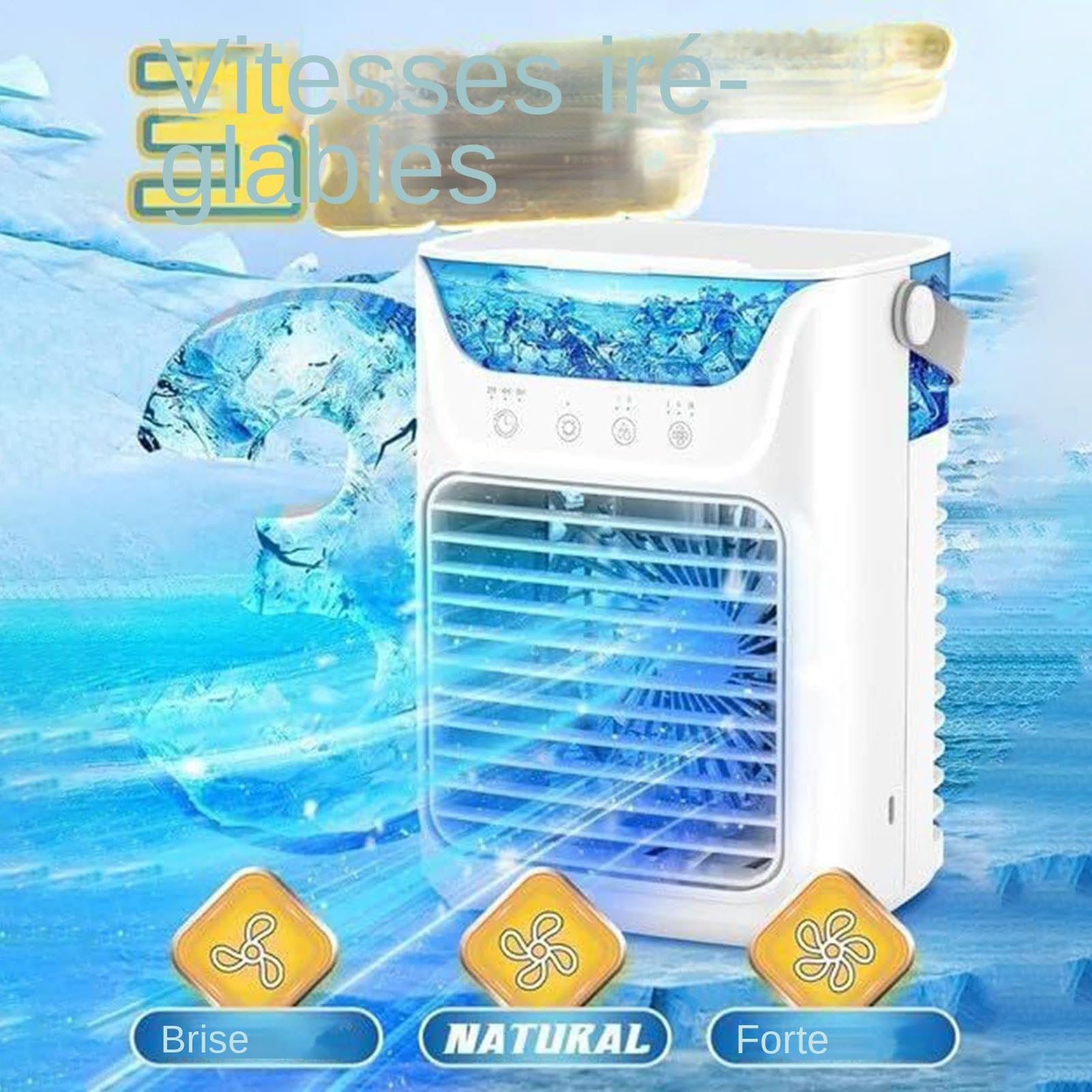 Klimagerät – Büroventilator mit Wassertank – leiser Ventilator für den Sommer, 3 Geschwindigkeitsstufen, Kühler für Büro, Schlafzimmer