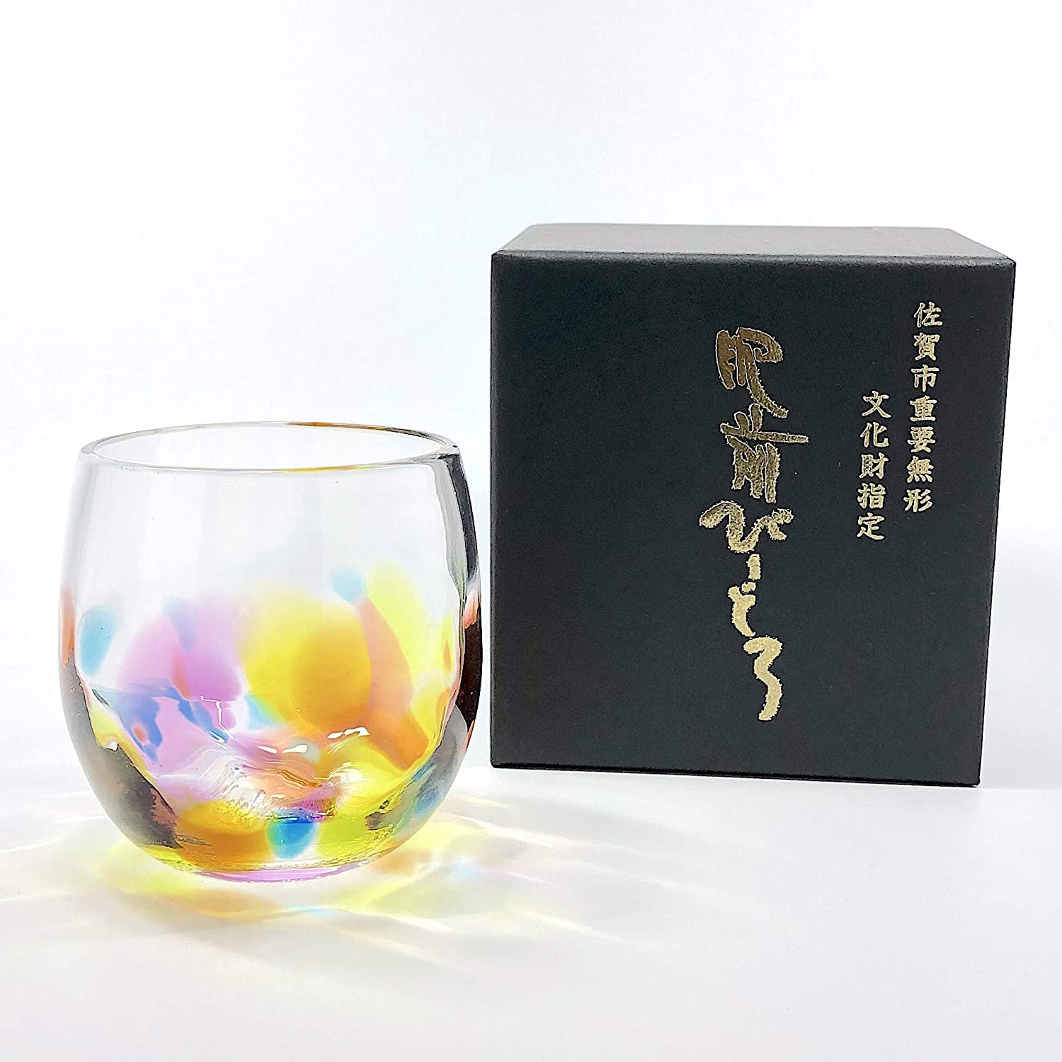 Amazon | 肥前びーどろ 酒器 ロックグラス 虹色グラス しずく型 【伝統 