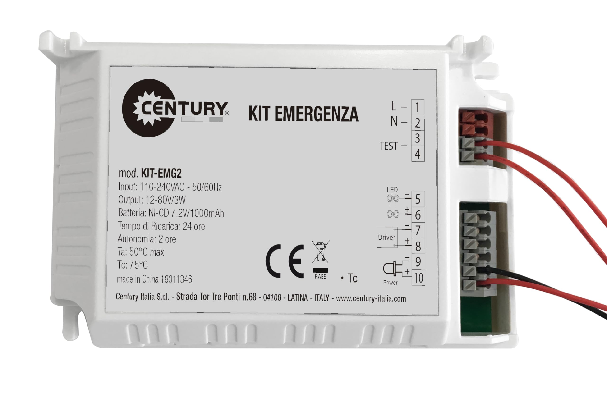 Century KIT EMERGENZA 2 ORE - Box