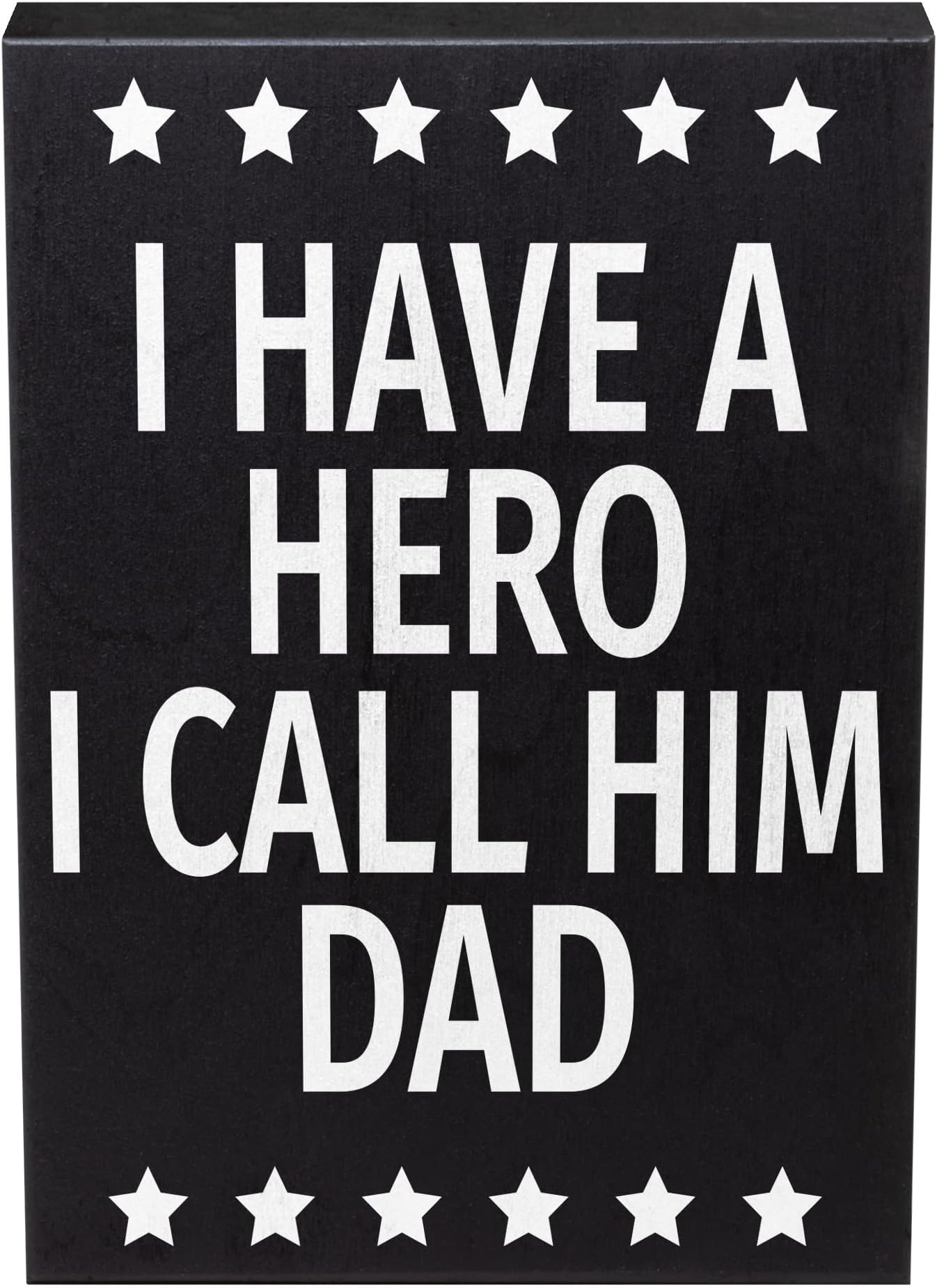 JennyGems Dad Gift - Hero Dad Wooden Sign - Heartfelt Gift for Christmas, Birthdays, Present from Kids, Love Decor