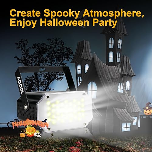 Miniatura 3 de Paquete de 2 luces estroboscópicas blancas de AQOOL para Halloween, mini luz estroboscópica de 36 LED superbrillantes para fiestas, activada por