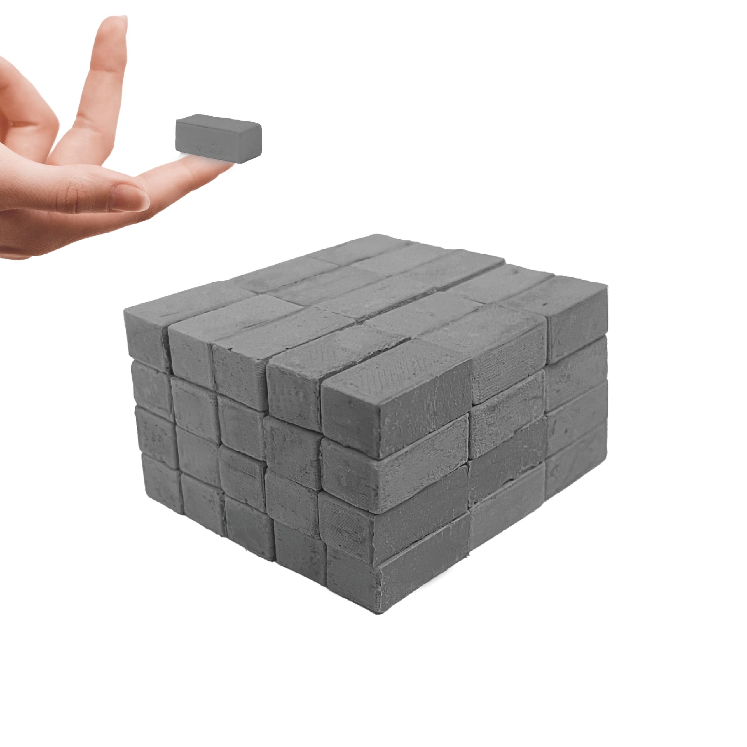 100 Miniature Bricks – Mini Bricks, Realistic Mini Cement Bricks for Dollhouses, Model Making, Crafts & DIY Projects | Grey-picture-14