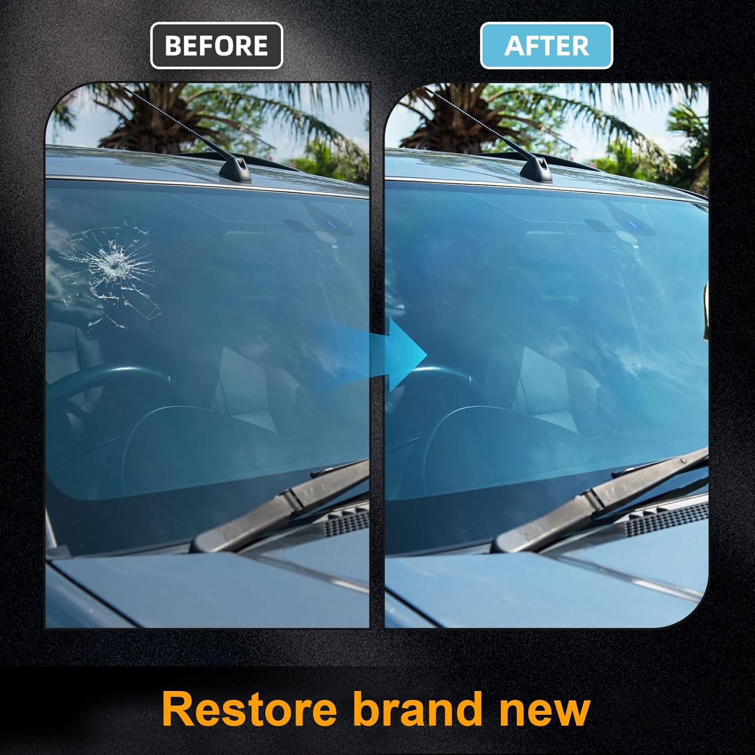 3PC Windshield Crack Repair Kit, 2025 Upgrade Cracks Gone Glass Repair Kit,Premium Car Quick Fix Windshield & Glass Repair Tools, Windshield Crack Repair Fluid Automotive Windscreen Tool