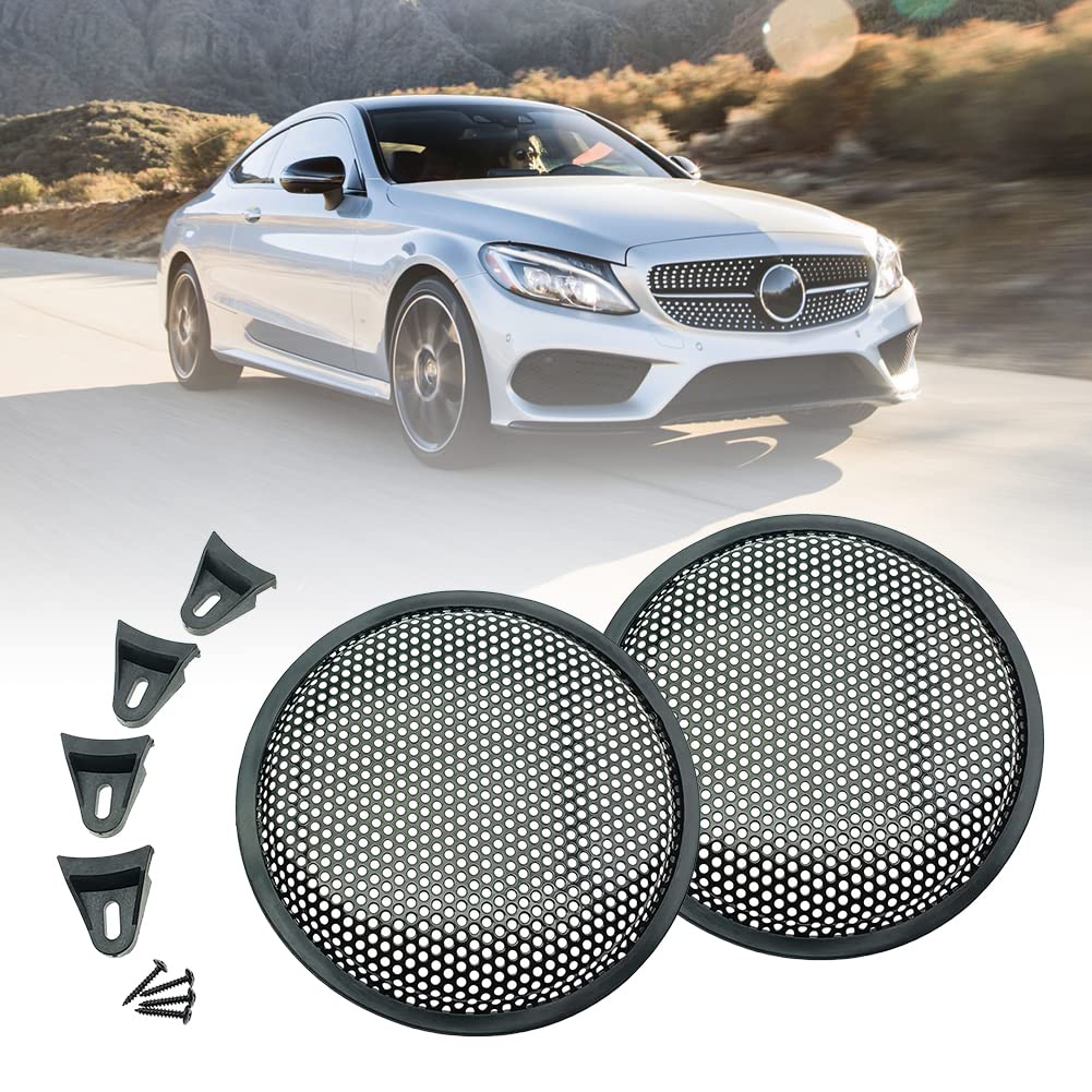 4 Griglie Per Altoparlanti Auto 2 Pollici – Argento – Protezione Casse Audio Con Viti