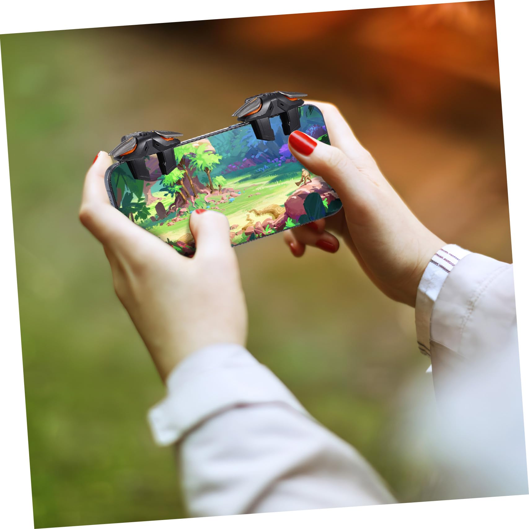 Gatuida Controller di Gioco Mobile Ergonomico in Abs con Guanti e Cavo di Ricarica, Set ad Alta Sensibilità per Smartphone e Giochi Mobili