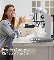 Vista 8 de Máquina de café expreso con espumador de leche, cafetera de espresso a presión de 20 bares, con tanque extraíble de 44 onzas, cafetera compacta