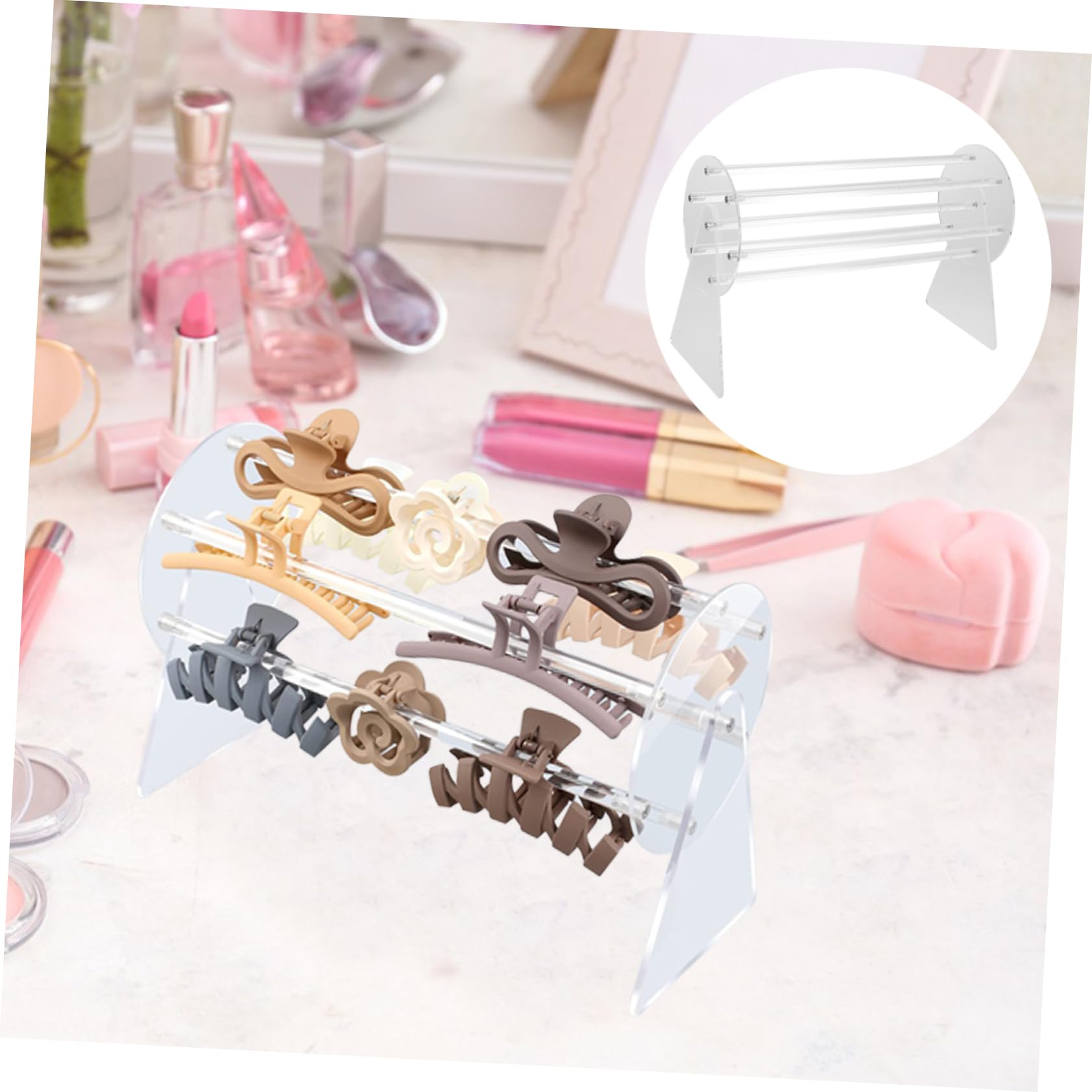 Baluue Pinces à Cheveux Design Compact et Gain de Place en Acrylique Robuste Organisateur Évite Fissures pour Magasins et Maisons