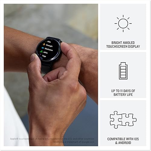 Miniatura 3 de Garmin vívoactive 5, reloj inteligente GPS de salud y fitness, pantalla AMOLED, hasta 11 días de batería, azul marino