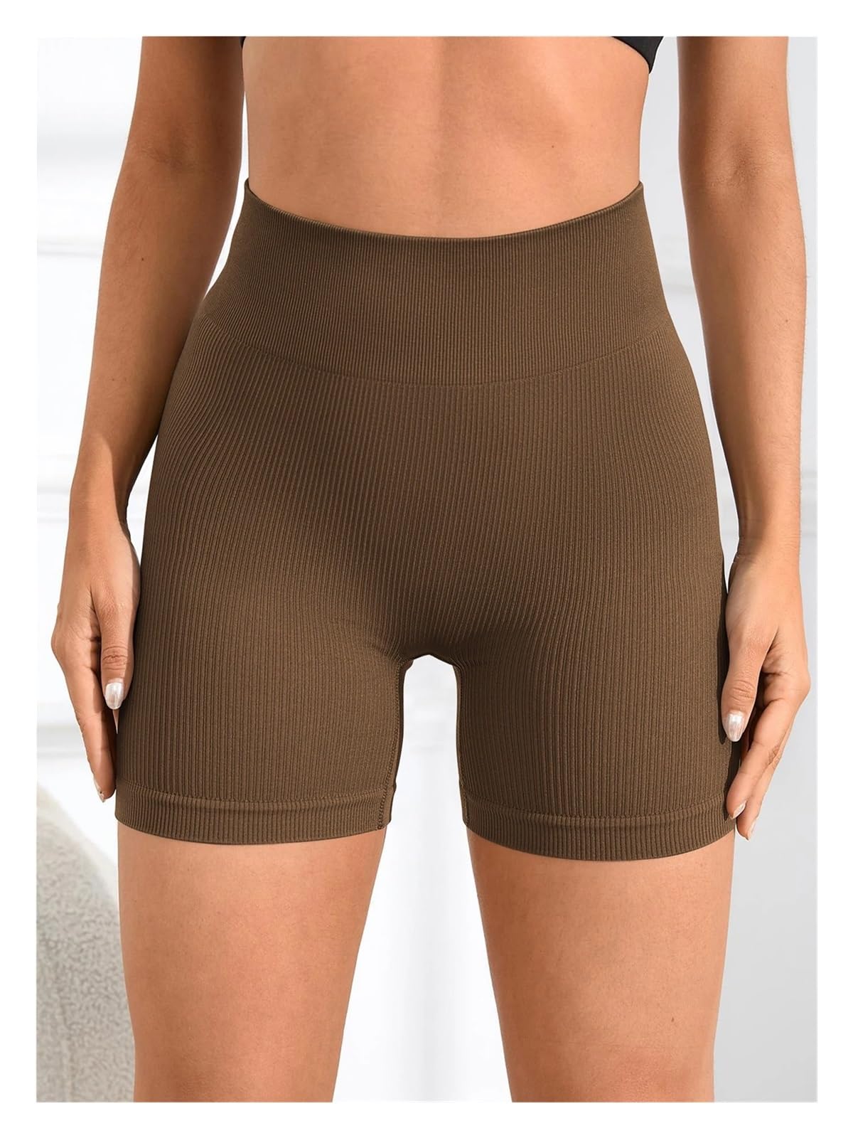 Yoga Pantaloncini Pantaloncini Sportivi a Vita Alta da Donna, Leggings da Yoga, Abbigliamento Sportivo da Donna for Interni ed Esterni(Beige,S)
