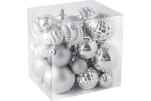36pcs Shatterproof Christmas Balls Ornaments in Silver