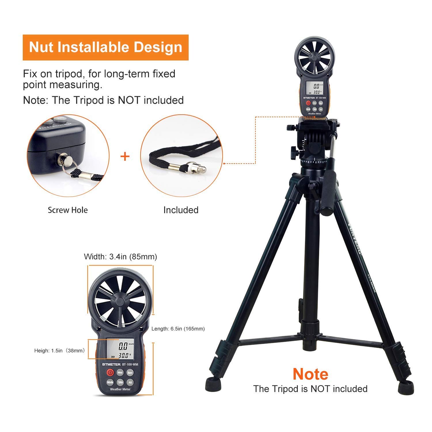 Anémomètre numérique CFM de poche pour vitesse du vent température humidité relative altitude pression barométrique drone