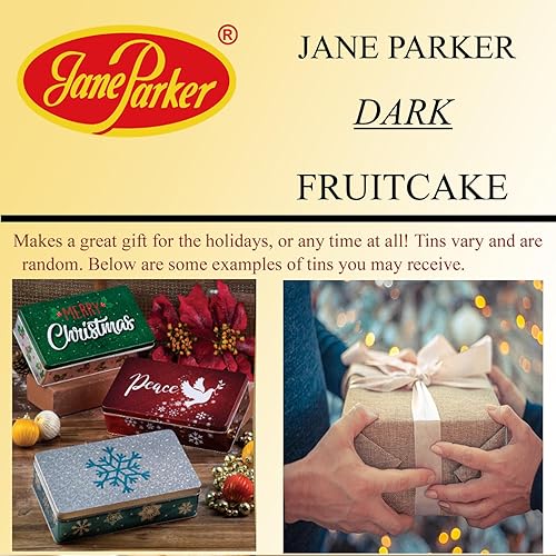 Miniatura 5 de Jane Parker Pastel de frutas oscuras pastel de frutas 1 libra (16 onzas) pan en una lata coleccionable de vacaciones