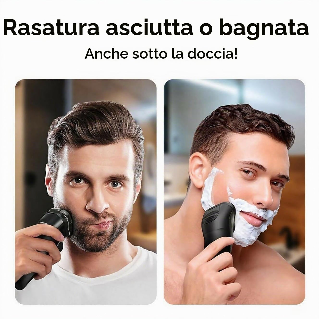 Kozenix - Rasoio elettrico di precisione 4D con trimmer integrato per una rasatura liscia e confortevole, rasoio da uomo con testine rotanti, impermeabile, uso asciutto e bagnato, blocco da viaggio