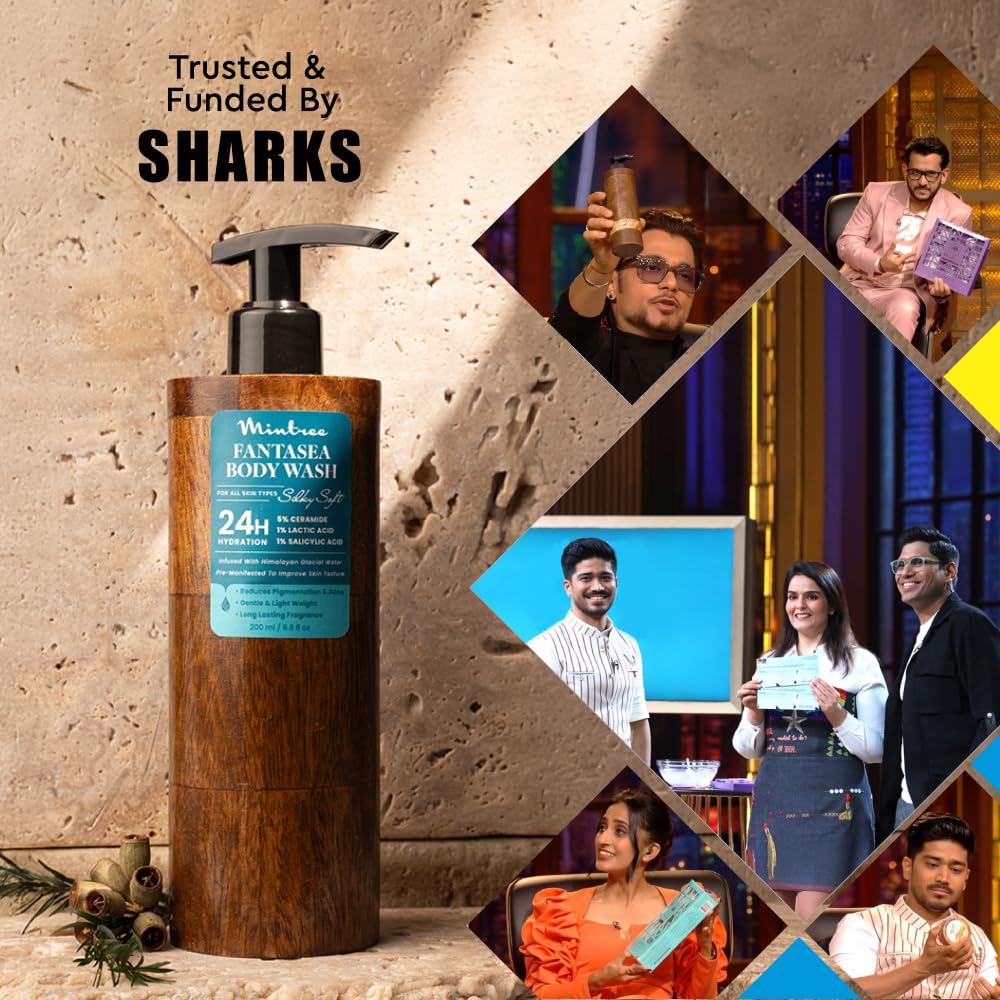 Mintree Certified Organic & Vegan FantaSea Hair & Body Wash - Luxurious All-in-One Cleanser for Glowing Skin & Hair | Paraben-free hair and body wash | hair fall reduction - 200ml