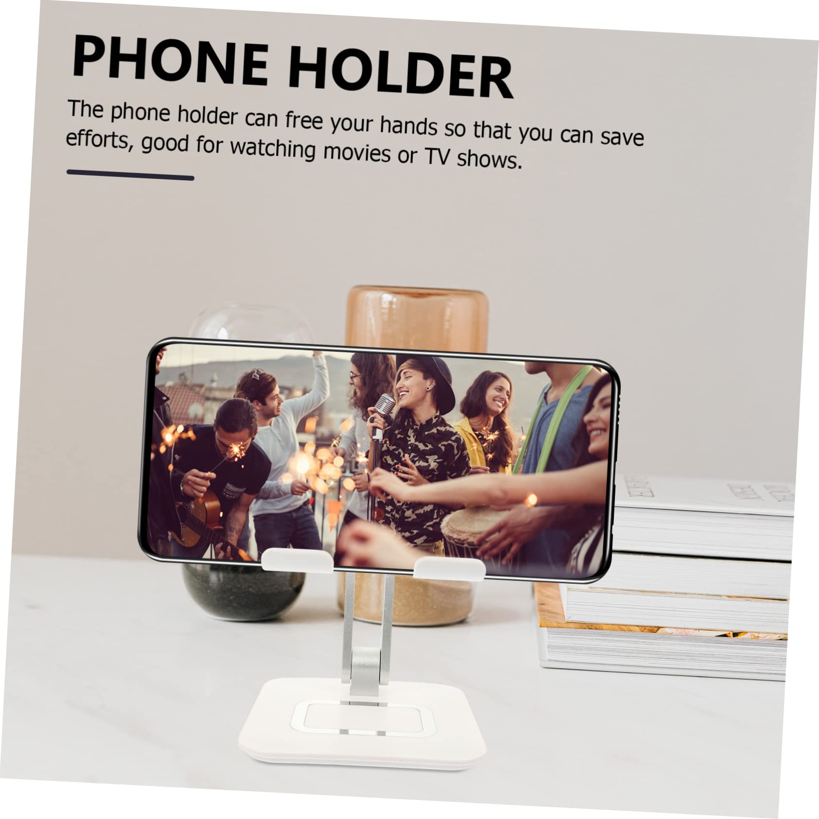 Artibetter Supporto per Telefono da Tavolo in Metallo Supporto Portatile per Cellulare Cuscinetto in Silicone Design Stabile per Smartphone Tablet ed Reader