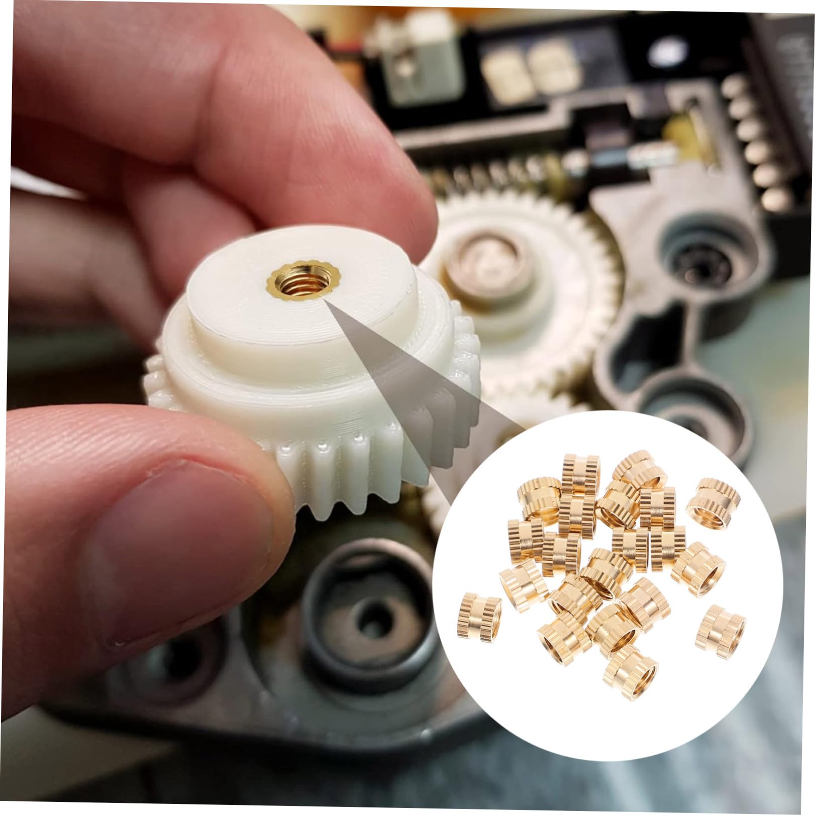 Yardenfun de Insertos Roscados Prácticas y Seguras 20 Piezas de Latón Dorado de 8x6 Mm, Tuercas de Empotrar Rosca Hembra para Uso Industrial