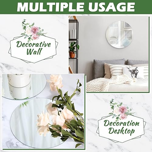 Miniatura 4 de 18 espejos redondos para centros de mesa, espejos circulares de 8 pulgadas, centros de mesa para mesas, azulejos de espejo para decoración de bodas,
