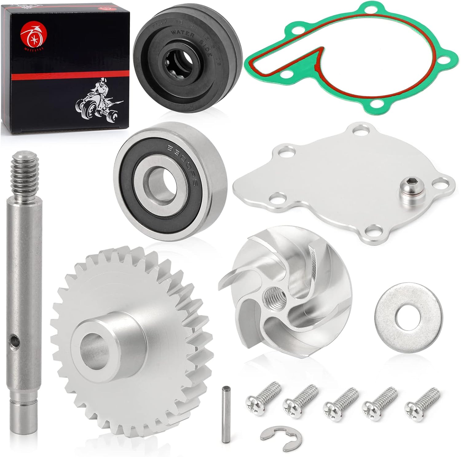 Water Pump Seal Billet Aluminum Gear Impeller Cover and Bearing Kit 1987-2006 For YAMAHA Banshee 350