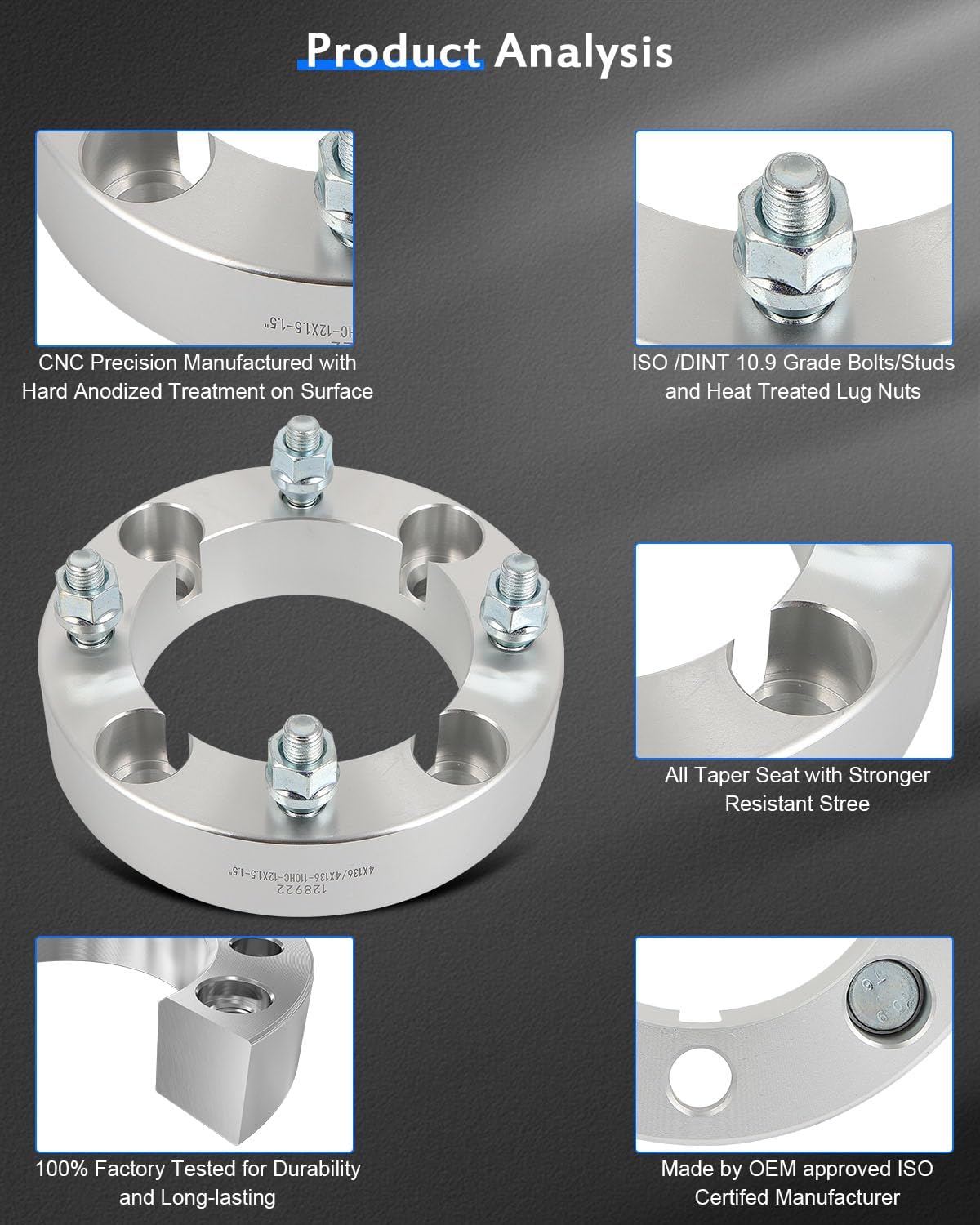 ECCPP 4x136mm to 4x136mm Wheel Spacers 1.5 inch 4 lug Fit for Honda SXS1000M5 Pioneer 1000-5 2016-2024 | for Honda SXS10S2R Talon 1000R 2019-2024 -4PCS