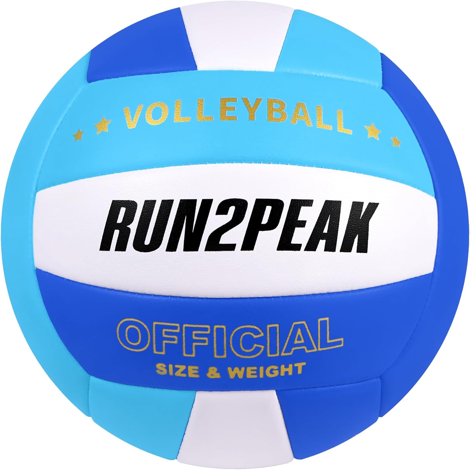 RUN2PEAK Soft Volleyball Ball Official Size 5 Volleyballs for Indoor Outdoor Beach Pool Game Play for Teen Beginner Recreational Team Professional PU Leather Training Practice Volley Balls