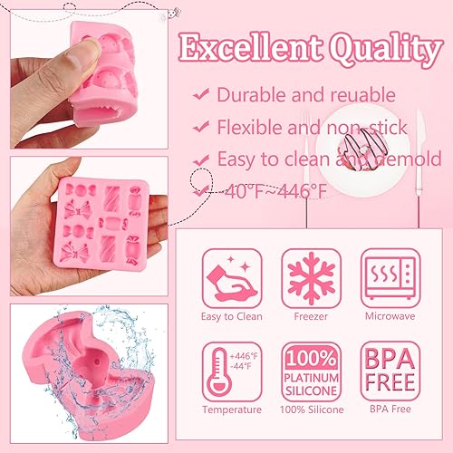 Miniatura 6 de Moldes para piruletas de caramelo, 3 unidades, moldes de silicona para decoración de pasteles en forma de caramelo, para bricolaje, mousse de