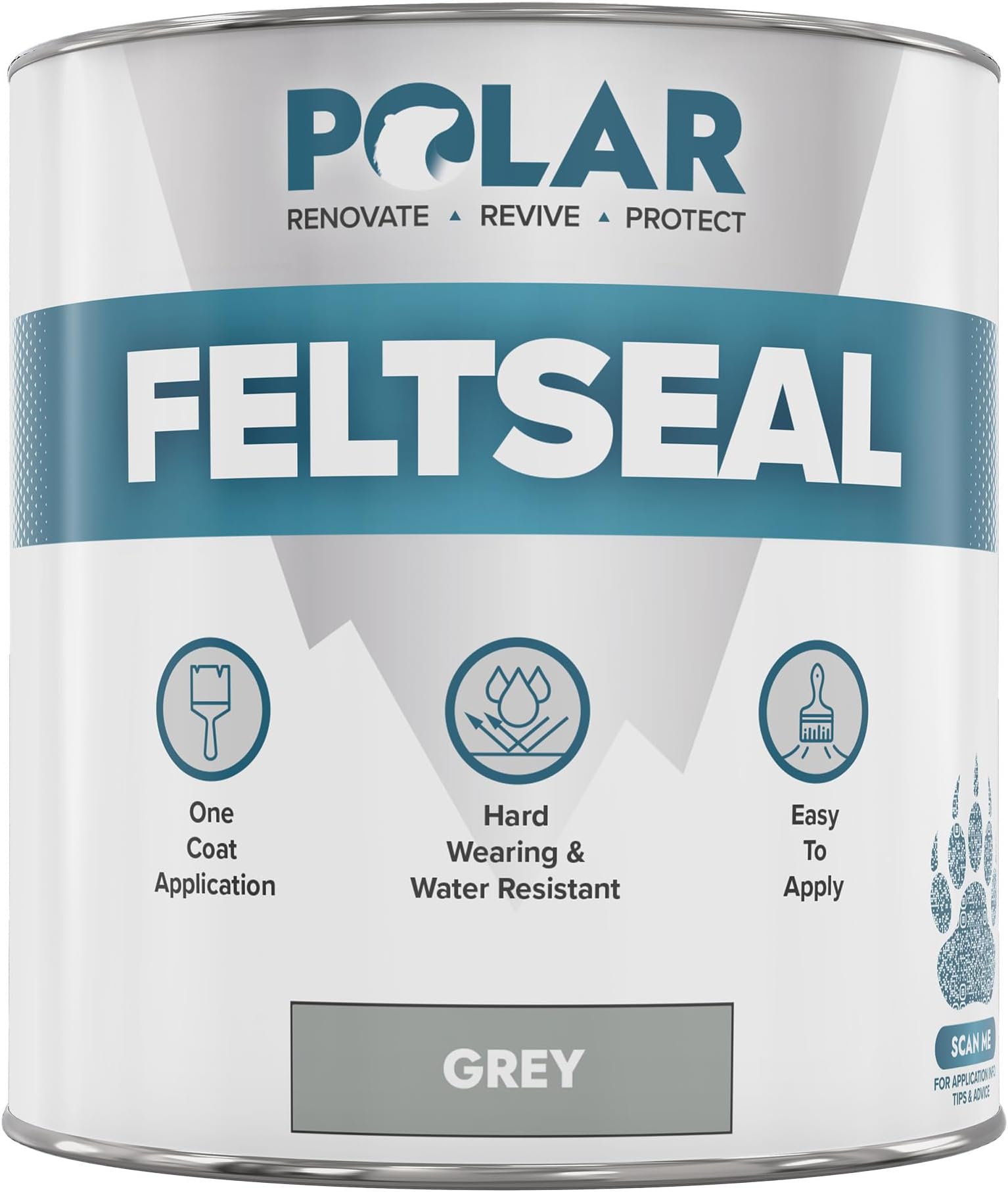 Polar Felt Seal - 500ml, Grey - Waterproof Felt Sealant for Shed Roofs & Garage Roofs - One-Coat Repair - Prevent and Stop Leaks & Cracks - No Primer Needed